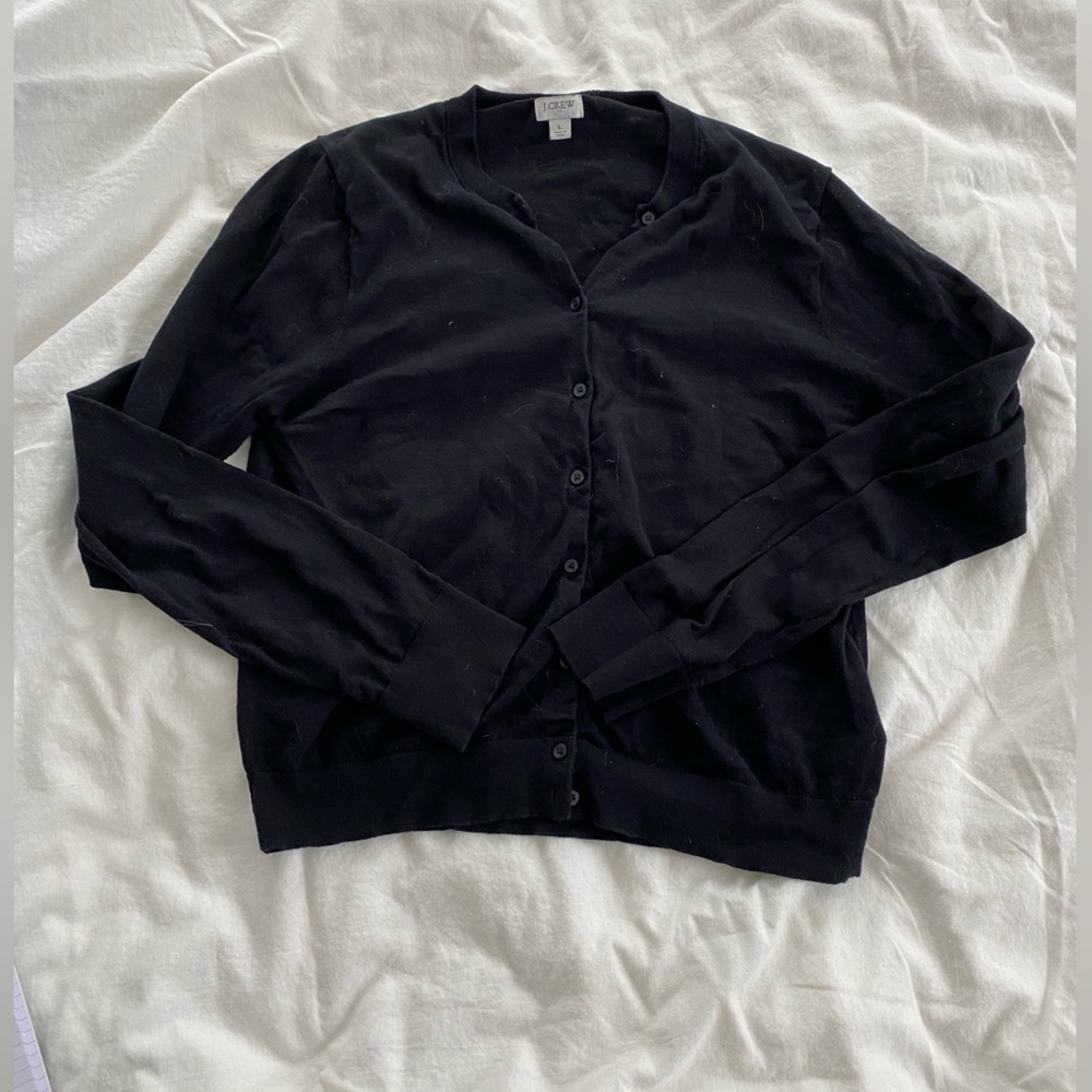 J. Crew black cardigan sz L
